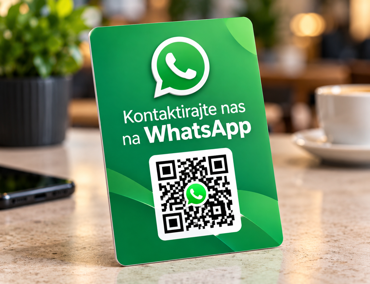 WhatsApp kartica sa odštampanim QR kodom